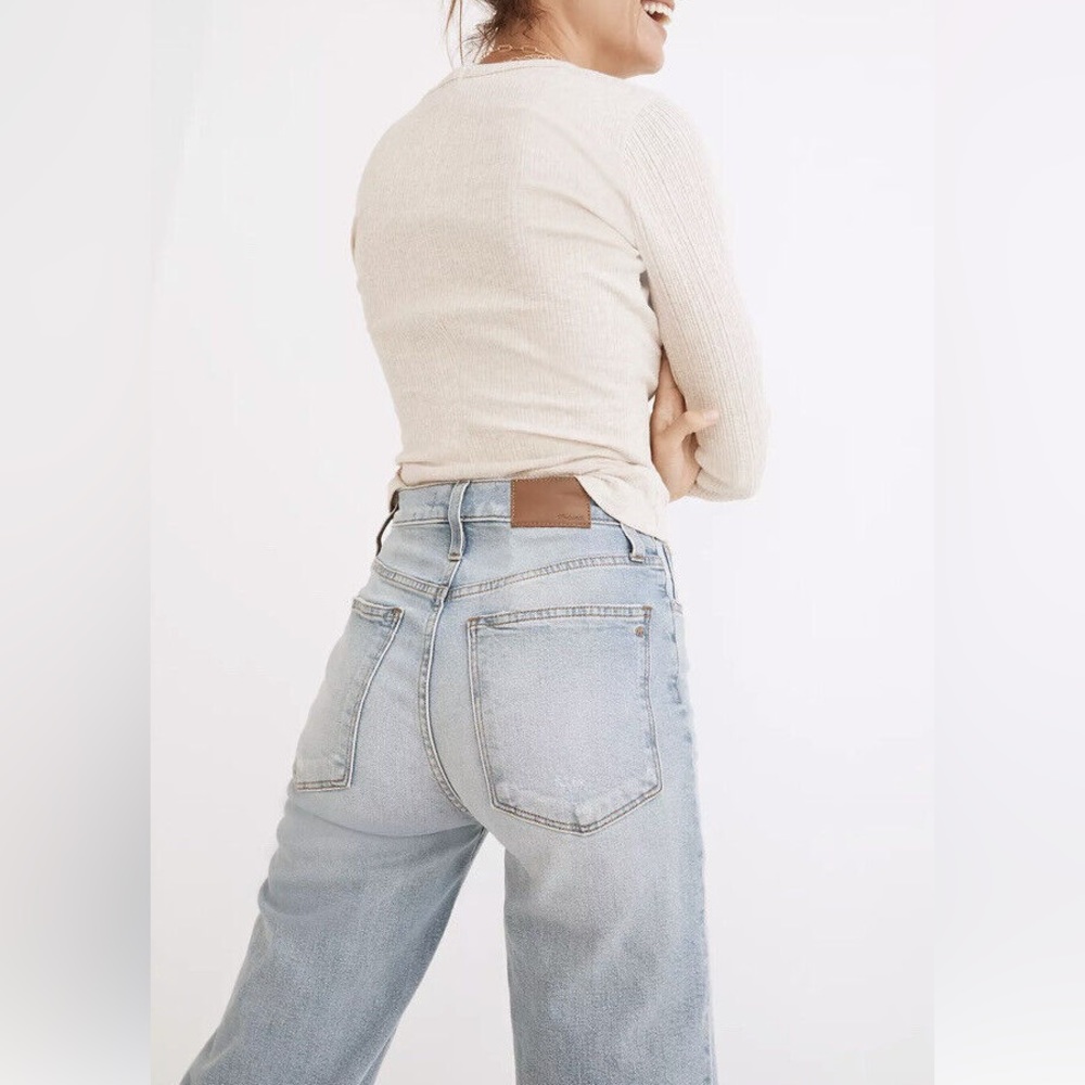 NWT Madewell Perfect Vintage Straight Jean Danby Wash Knee-Rip Edition ND515 - Picture 3 of 15